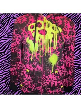 Iron Fist Skull Leopard Print in Pink w Green Brass Knuckles